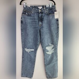 NWT  Good American Classic Skinnish High Rise Jeans 8 Distressed